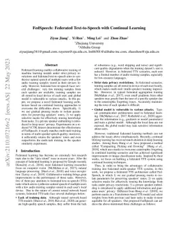 FedSpeech: Federated Text-to-Speech with Continual Learning