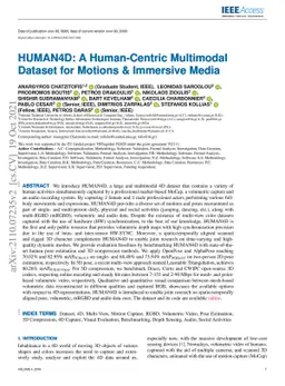HUMAN4D: A Human-Centric Multimodal Dataset for Motions and Immersive
  Media
