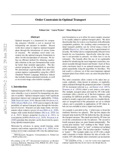 Order Constraints in Optimal Transport