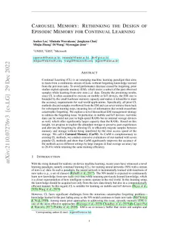 Carousel Memory: Rethinking the Design of Episodic Memory for Continual
  Learning