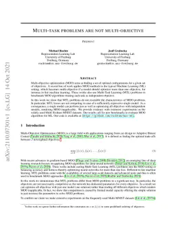 Multi-task problems are not multi-objective