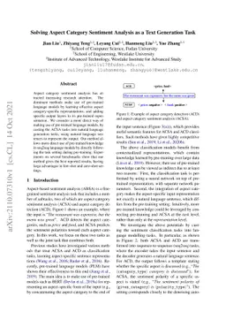 Solving Aspect Category Sentiment Analysis as a Text Generation Task