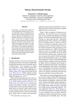 Memory-Based Semantic Parsing