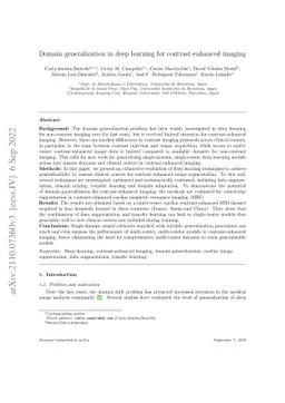 Domain generalization in deep learning for contrast-enhanced imaging