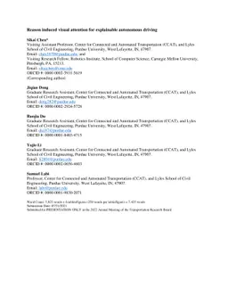 Reason induced visual attention for explainable autonomous driving