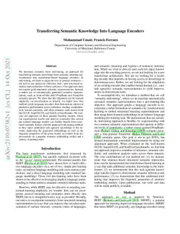 Transferring Semantic Knowledge Into Language Encoders