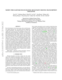 M2MeT: The ICASSP 2022 Multi-Channel Multi-Party Meeting Transcription
  Challenge