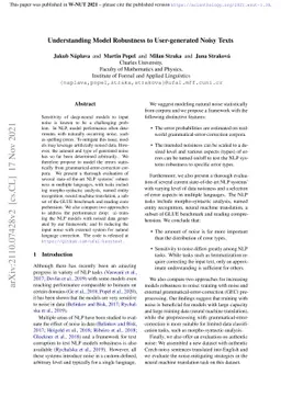 Understanding Model Robustness to User-generated Noisy Texts