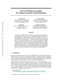 Inverse Problems Leveraging Pre-trained Contrastive Representations