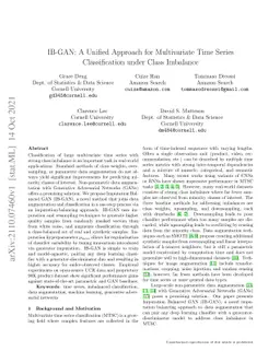IB-GAN: A Unified Approach for Multivariate Time Series Classification
  under Class Imbalance
