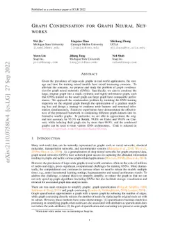 Graph Condensation for Graph Neural Networks