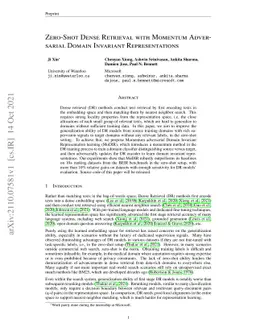Zero-Shot Dense Retrieval with Momentum Adversarial Domain Invariant
  Representations