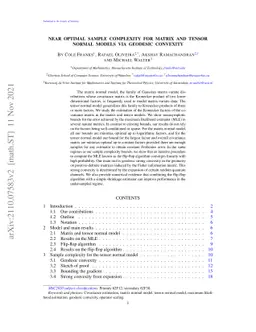 Near optimal sample complexity for matrix and tensor normal models via geodesic convexity