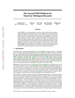 The Neural MMO Platform for Massively Multiagent Research