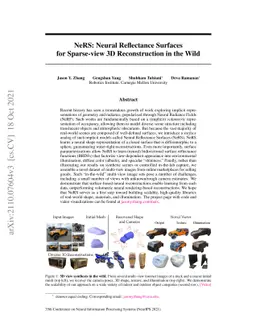 NeRS: Neural Reflectance Surfaces for Sparse-view 3D Reconstruction in
  the Wild