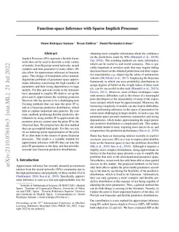 Function-space Inference with Sparse Implicit Processes