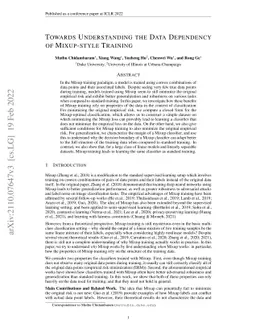 Towards Understanding the Data Dependency of Mixup-style Training