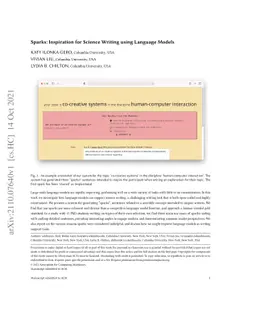 Sparks: Inspiration for Science Writing using Language Models