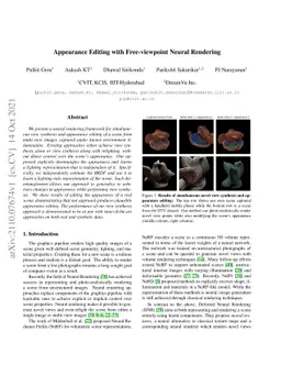 Appearance Editing with Free-viewpoint Neural Rendering