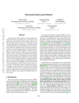 Adversarial Attack across Datasets