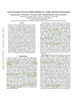 Active Learning of Neural Collision Handler for Complex 3D Mesh
  Deformations