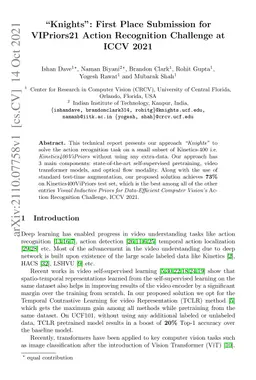 "Knights": First Place Submission for VIPriors21 Action Recognition
  Challenge at ICCV 2021