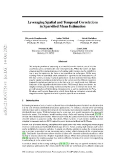 Leveraging Spatial and Temporal Correlations in Sparsified Mean
  Estimation