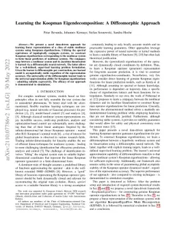 Learning the Koopman Eigendecomposition: A Diffeomorphic Approach