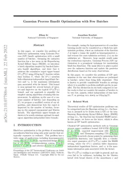 Gaussian Process Bandit Optimization with Few Batches