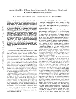 An Artificial Bee Colony Based Algorithm for Continuous Distributed
  Constraint Optimization Problems