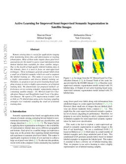 Active Learning for Improved Semi-Supervised Semantic Segmentation in
  Satellite Images