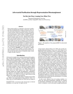 Adversarial Purification through Representation Disentanglement