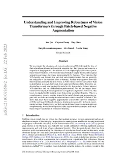 Understanding and Improving Robustness of Vision Transformers through
  Patch-based Negative Augmentation