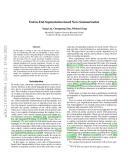 End-to-End Segmentation-based News Summarization