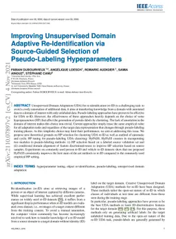 Improving Unsupervised Domain Adaptive Re-Identification via
  Source-Guided Selection of Pseudo-Labeling Hyperparameters