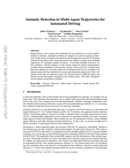Anomaly Detection in Multi-Agent Trajectories for Automated Driving