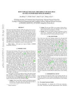 Don't speak too fast: The impact of data bias on self-supervised speech
  models