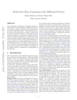 Multivariate Mean Comparison under Differential Privacy