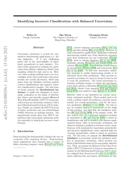 Identifying Incorrect Classifications with Balanced Uncertainty