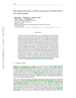 Quantifying Local Specialization in Deep Neural Networks