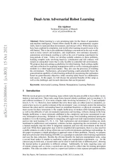 Dual-Arm Adversarial Robot Learning