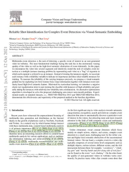 Reliable Shot Identification for Complex Event Detection via
  Visual-Semantic Embedding