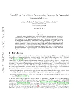 GaussED: A Probabilistic Programming Language for Sequential
  Experimental Design