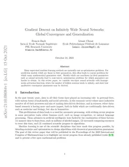 Gradient Descent on Infinitely Wide Neural Networks: Global Convergence
  and Generalization