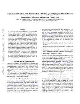 Causal Identification with Additive Noise Models: Quantifying the Effect
  of Noise