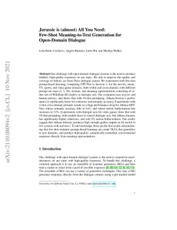 Jurassic is (almost) All You Need: Few-Shot Meaning-to-Text Generation
  for Open-Domain Dialogue