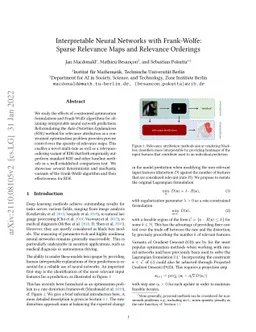 Interpretable Neural Networks with Frank-Wolfe: Sparse Relevance Maps
  and Relevance Orderings