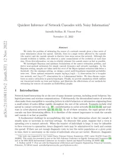 Quickest Inference of Network Cascades with Noisy Information