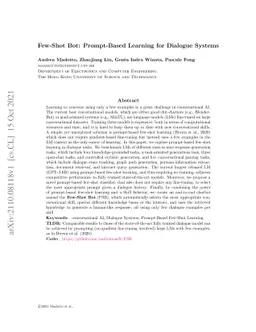 Few-Shot Bot: Prompt-Based Learning for Dialogue Systems