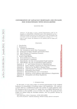 Convergence of Laplacian Eigenmaps and its Rate for Submanifolds with
  Singularities